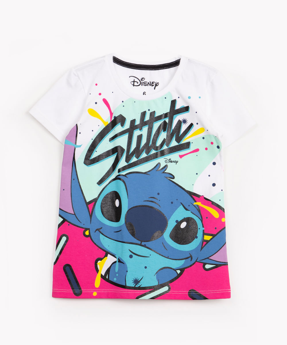 blusa infantil de malha stitch manga curta off White