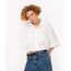 camisa feminina cropped com bolsos manga curta off white