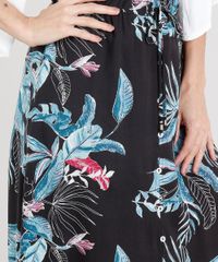 Saia-Longa-Feminina-Estampada-de-Folhagem-com-Fendas-Preta-9309643-Preto_4