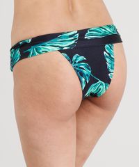 Biquini-Calcinha-Tanga-Estampada-de-Folhas-com-Protecao-UV50--Preta-9286207-Preto_2
