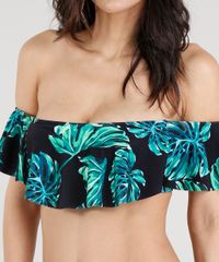 Biquini-Top-Ciganinha-Tomara-que-Caia-Sem-Bojo-Estampado-de-Folhas-com-Protecao-UV50--Preto-9286208-Preto_4