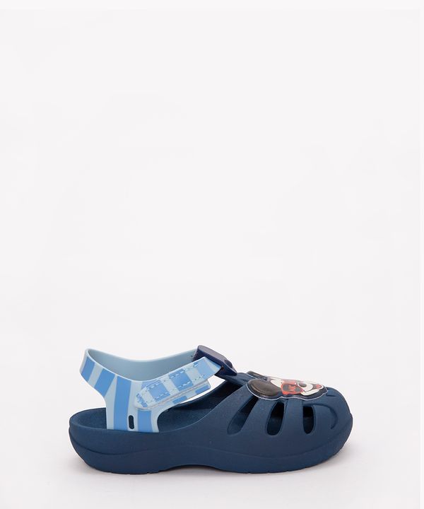 babuche infantil Mickey com velcro Grendene azul marinho 19