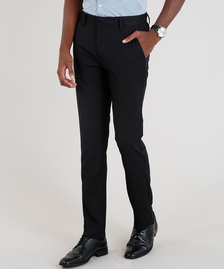 Calça Masculina Social Reta Preta Menor preço em Calça Masculina Social Reta Preta