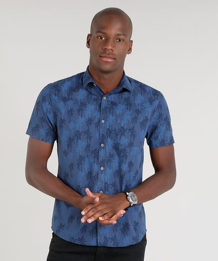 Camisa-Masculina-Slim-Estampada-de-Coqueiros-Manga-Curta-Azul-Marinho-9253991-Azul_Marinho_1 Camisa-Masculina-Slim-Estampada-de-Coqueiros-Manga-Curta-Azul-Marinho-9253991-Azul_Marinho_1