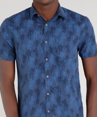 Camisa-Masculina-Slim-Estampada-de-Coqueiros-Manga-Curta-Azul-Marinho-9253991-Azul_Marinho_4