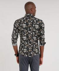 Camisa-Masculina-Slim-Estampada-Floral-Manga-Longa-Marrom-9089571-Marrom_2
