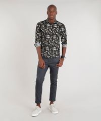 Camisa-Masculina-Slim-Estampada-Floral-Manga-Longa-Marrom-9089571-Marrom_3
