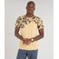 Camiseta-Masculina-com-Estampa-Floral-Manga-Curta-Gola-Careca-Mostarda-9324587-Mostarda_1