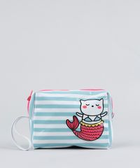 Necessaire-Feminina-Listrada-com-Gato-Sereia-Verde-Claro-9328759-Verde_Claro_1