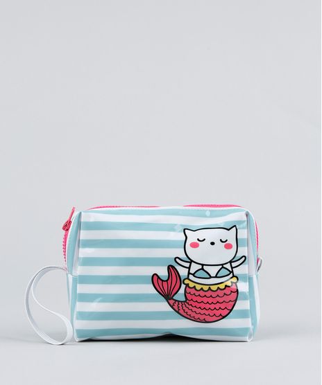 Necessaire-Feminina-Listrada-com-Gato-Sereia-Verde-Claro-9328759-Verde_Claro_1