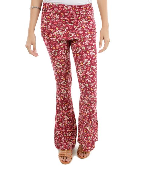 Calca-Flare-Floral-Vinho-8218863-Vinho_1
