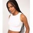 regata básica cropped canelada off white