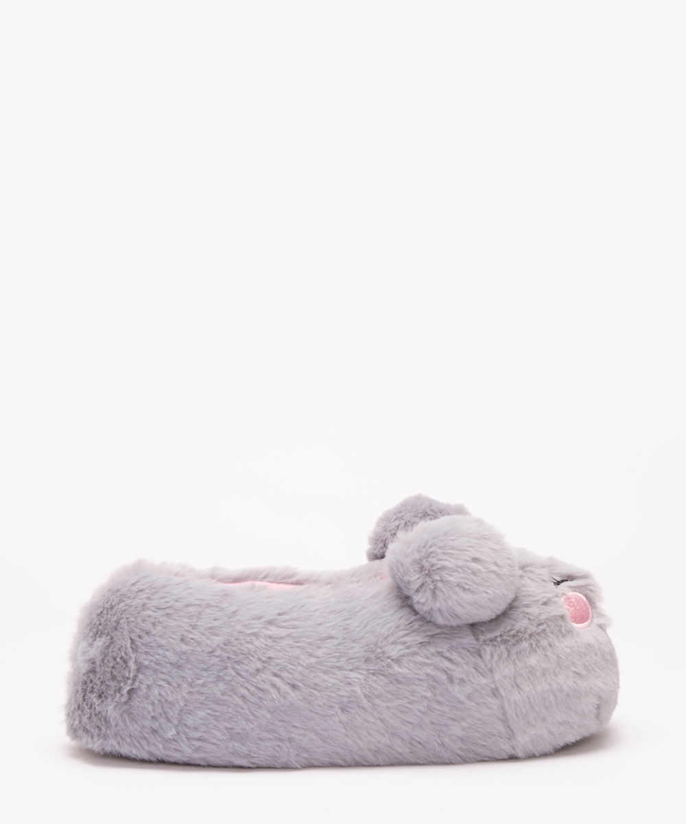 pantufa infantil coala cinza