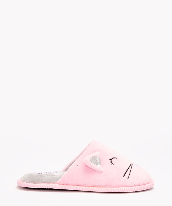 pantufa infantil chinelo gatinha rosa 25-26