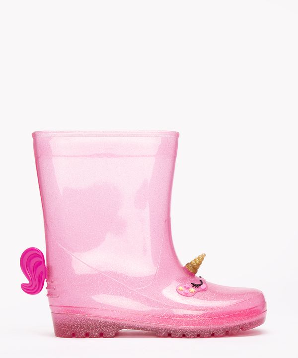 galocha infantil com glitter unicórnio palomino rosa 29-30