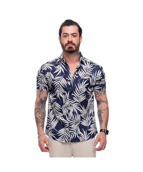 camisa masculina plus size algodão xadrez manga longa casual teodoro  camisaria azul - C&A