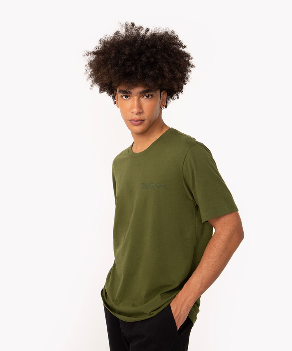 camiseta de algodão manga curta ciclos verde