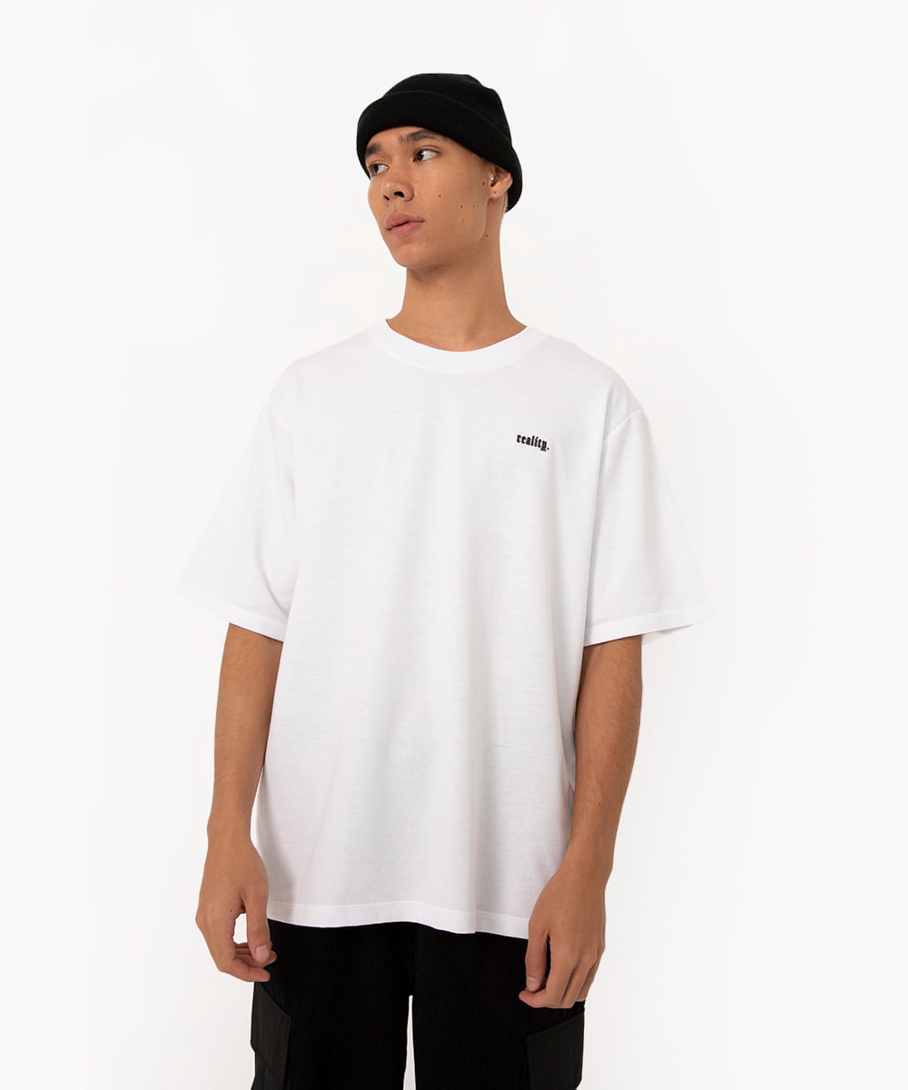 camiseta oversized manga curta reatily branco