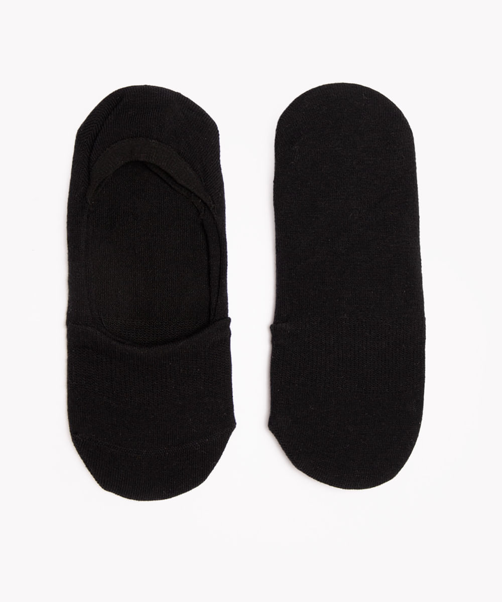 kit de 2 pares de meias invisíveis preta