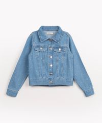 jaqueta jeans infantil com brilho