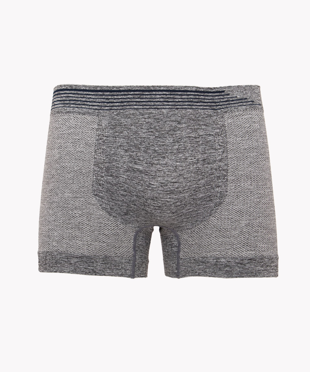 cueca boxer de microfibra cinza mescla