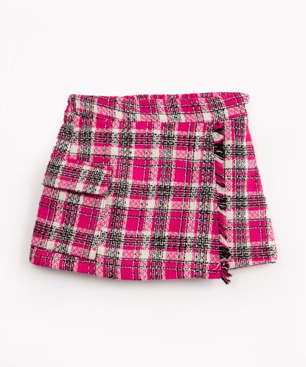 saia de tweed infantil xadrez multicor 4