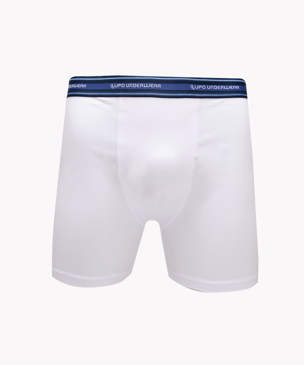 cueca boxer de algodão Lupo branco