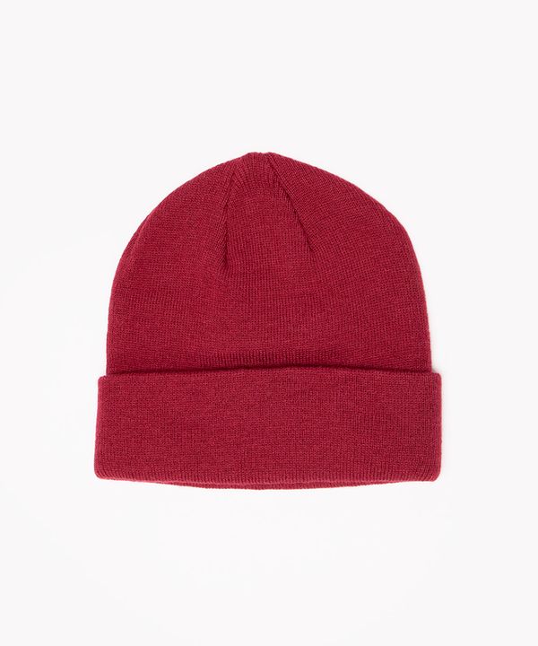 gorro de tricô com dobra vinho Único