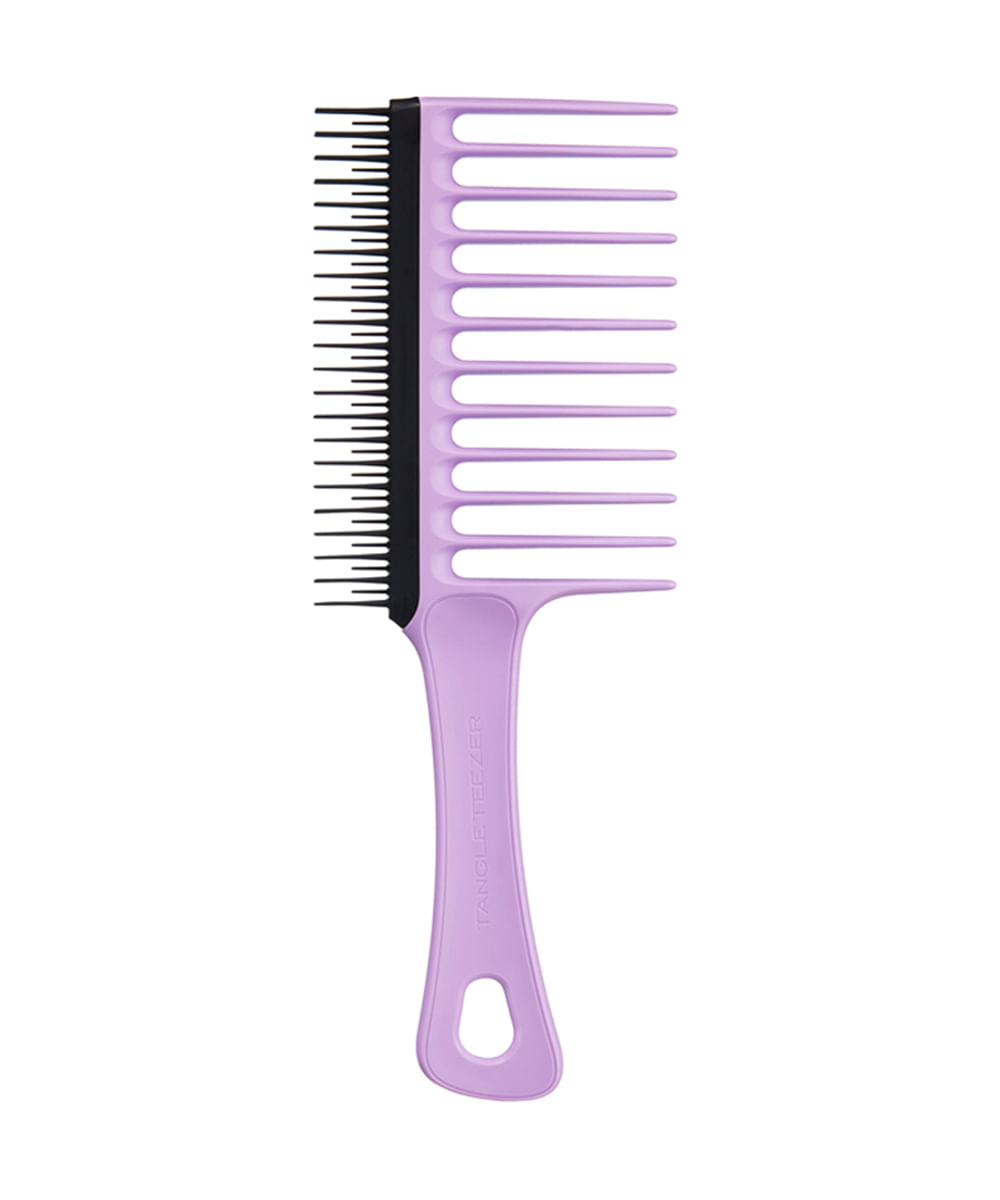 escova de cabelo tangle teezer comb wide tooth lilac black único