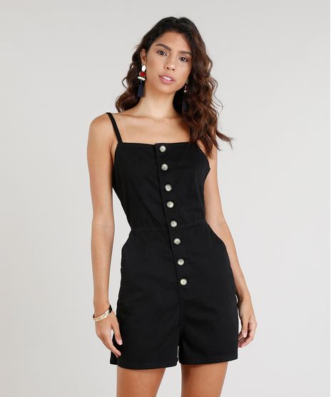 Macaquinho-de-Sarja-Feminino-com-Botoes-Alcas-Finas-Preto-9337581-Preto_1