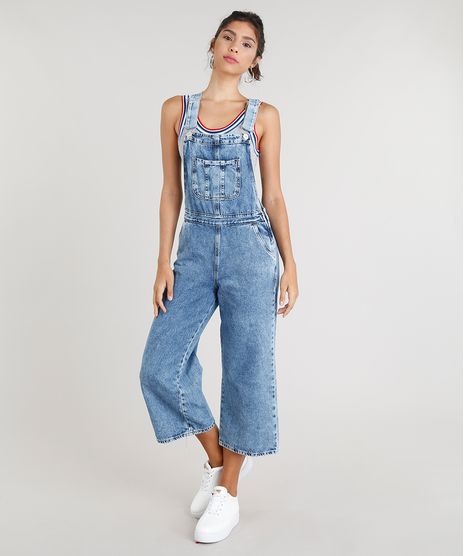 Macacao-Jeans-Feminino-Pantacourt-com-Bolsos-Azul-Claro-9337574-Azul_Claro_1