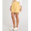 Saia-Envelope-Feminina-com-Amarracao-Curta-Estampada-de-Poa-Mostarda-9318935-Mostarda_1