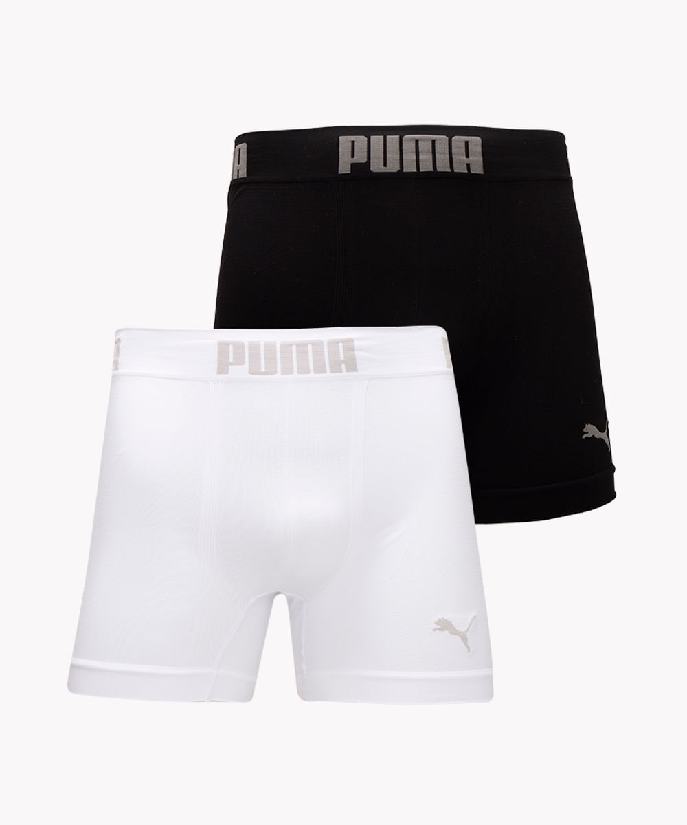 Kit de 2 cuecas boxer de poliamida puma multicor