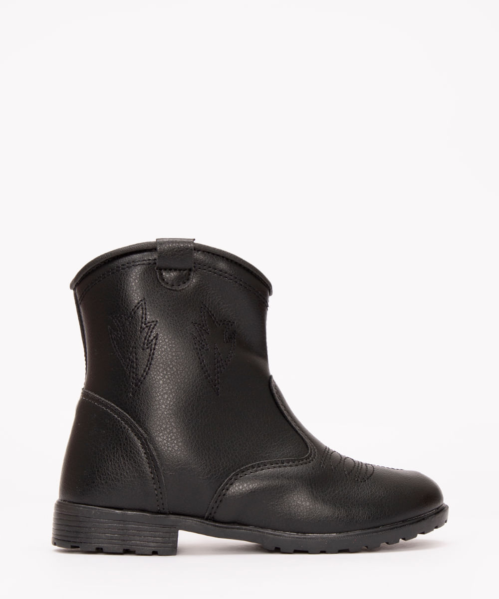 bota infantil western cano curto preto