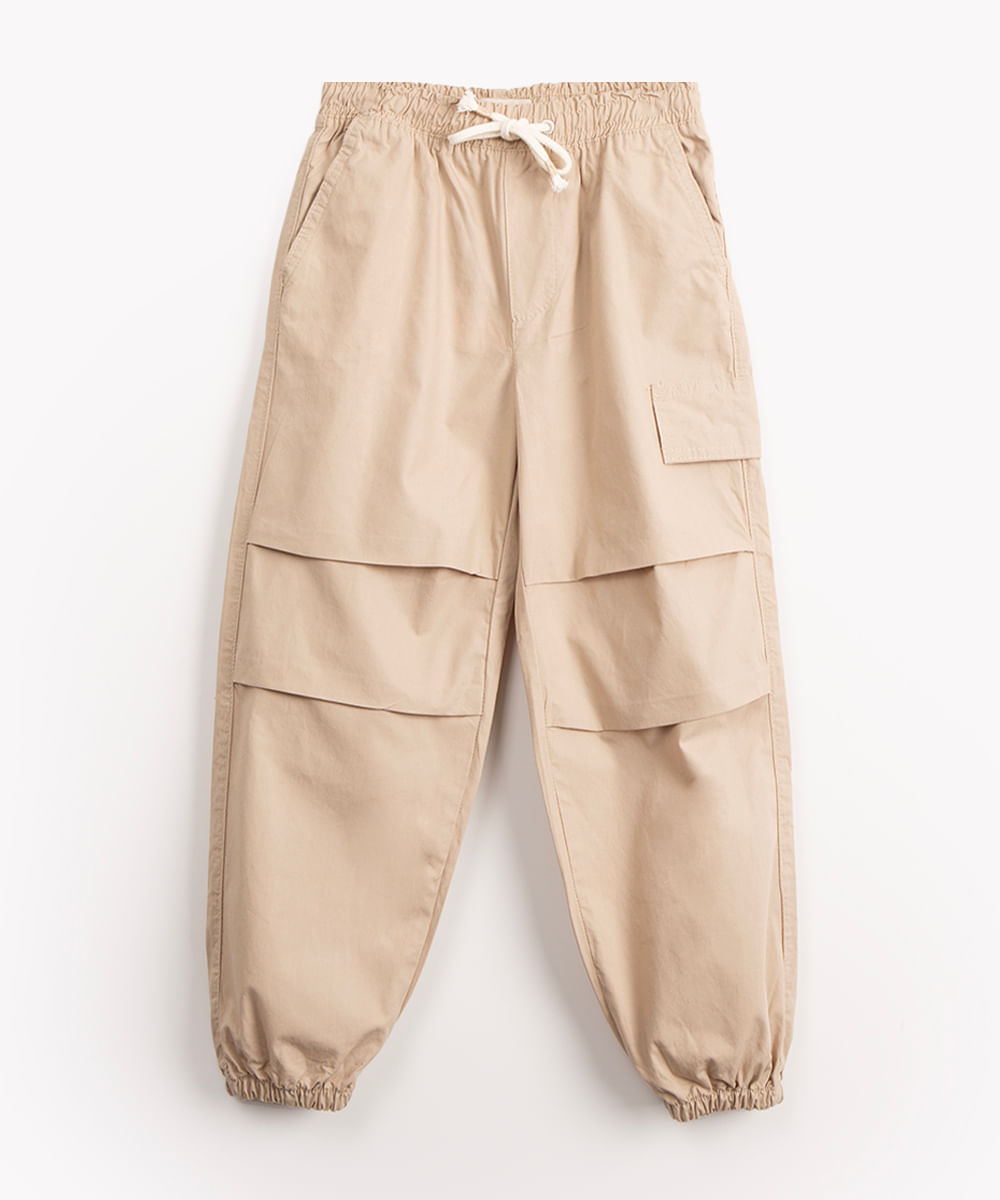 calça de sarja infantil parachute bege claro