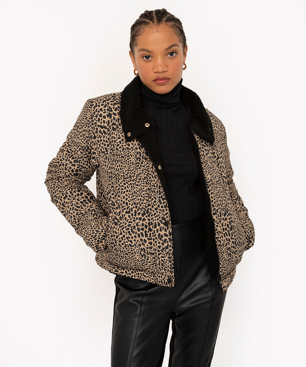 jaqueta bomber animal print