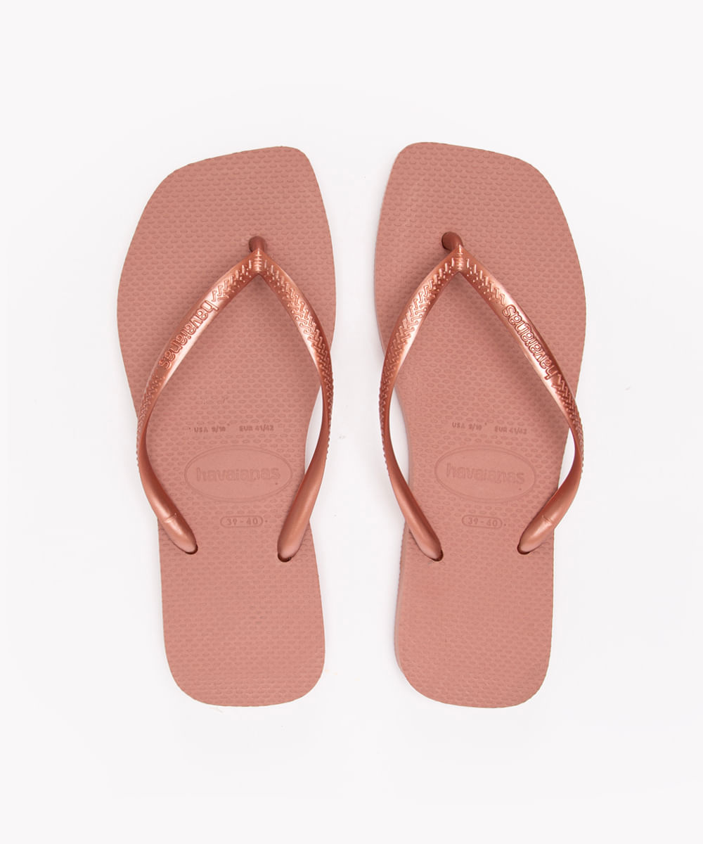 chinelo havaianas slim square rosa