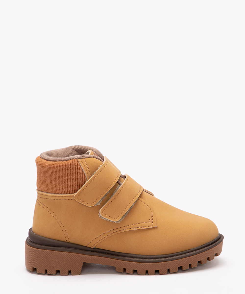 bota infantil com velcro bege