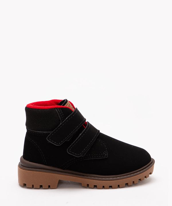 bota infantil com velcro preta 19