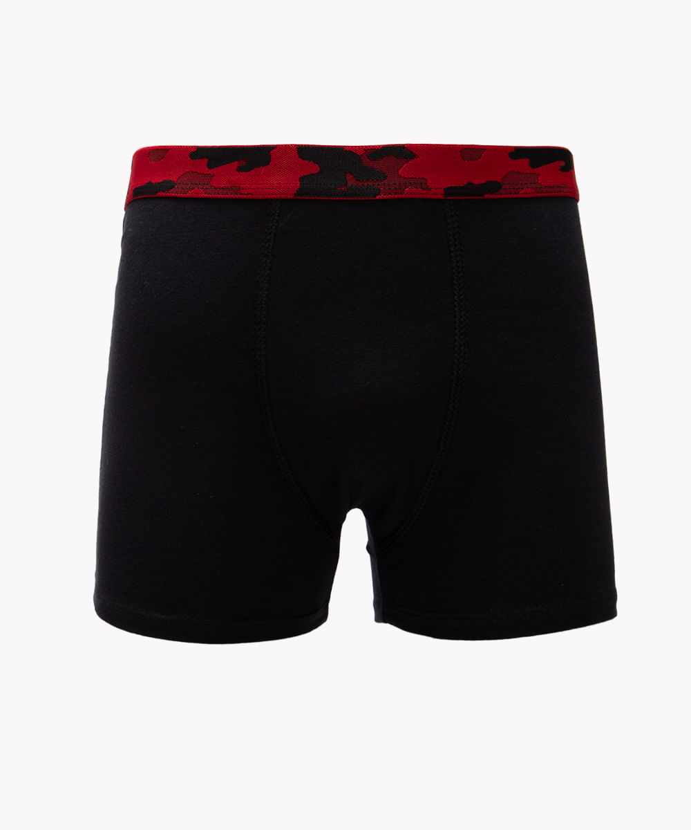 cueca boxer de algodão camuflado preto