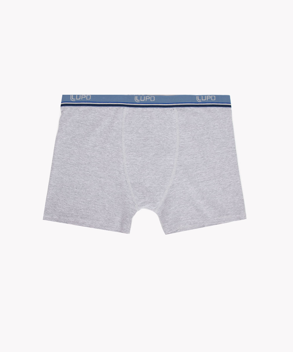 cueca boxer de algodão plus size lupo cinza mescla