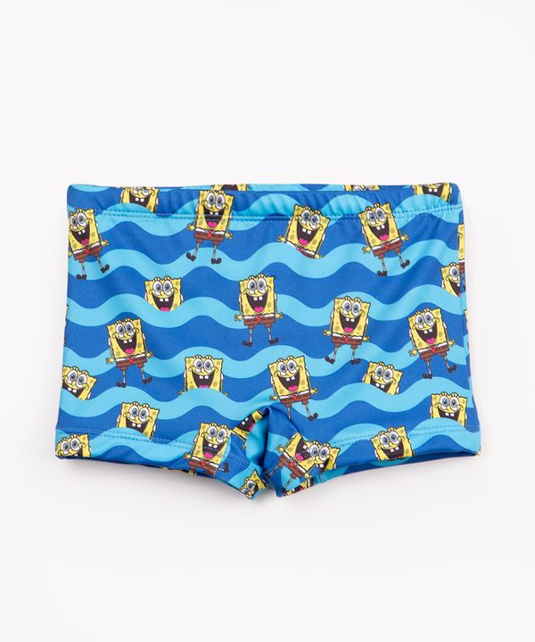 sunga boxer infantil bob esponja com proteção uv azul 4