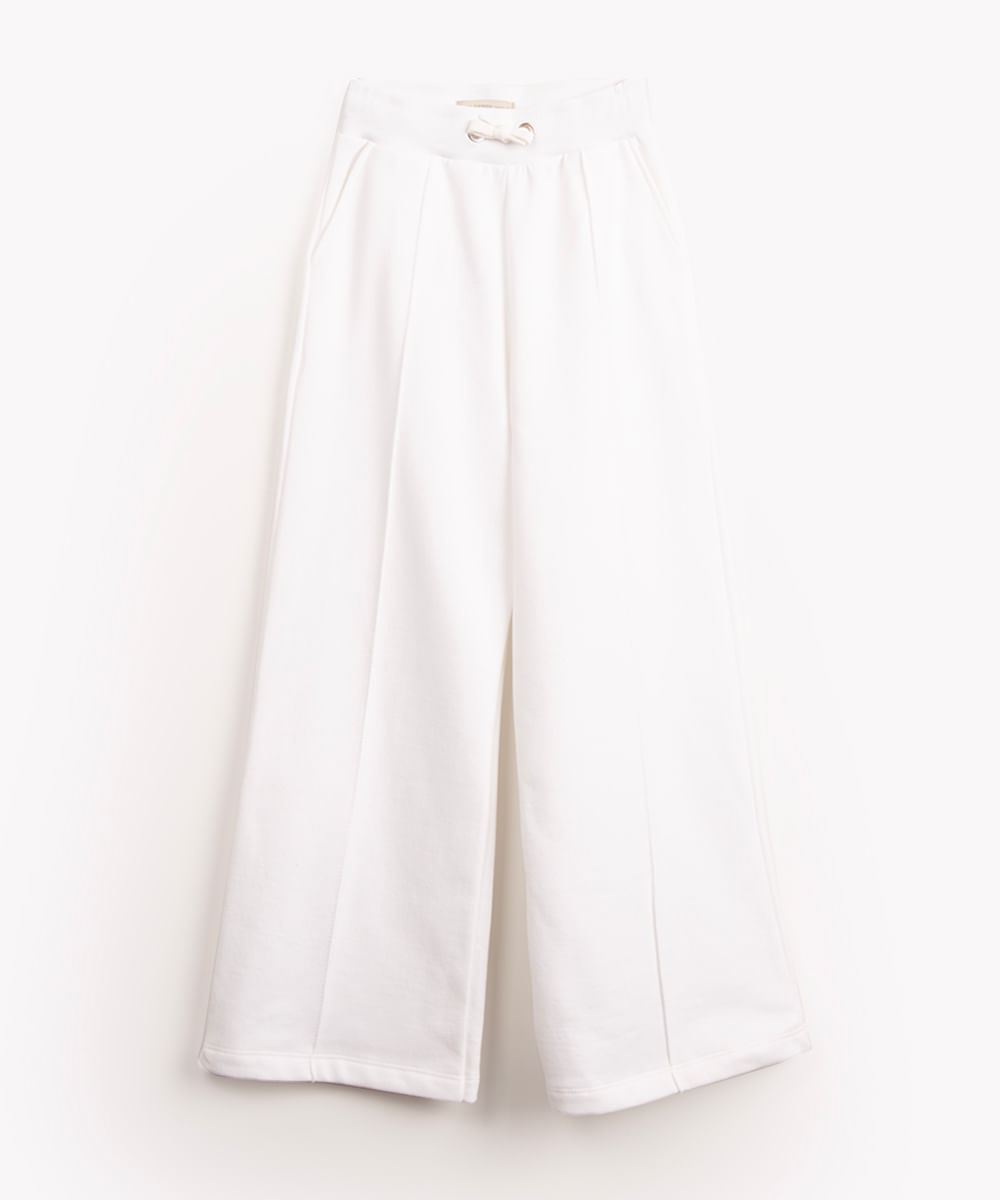 calça de moletom juvenil wide leg com bolsos off white