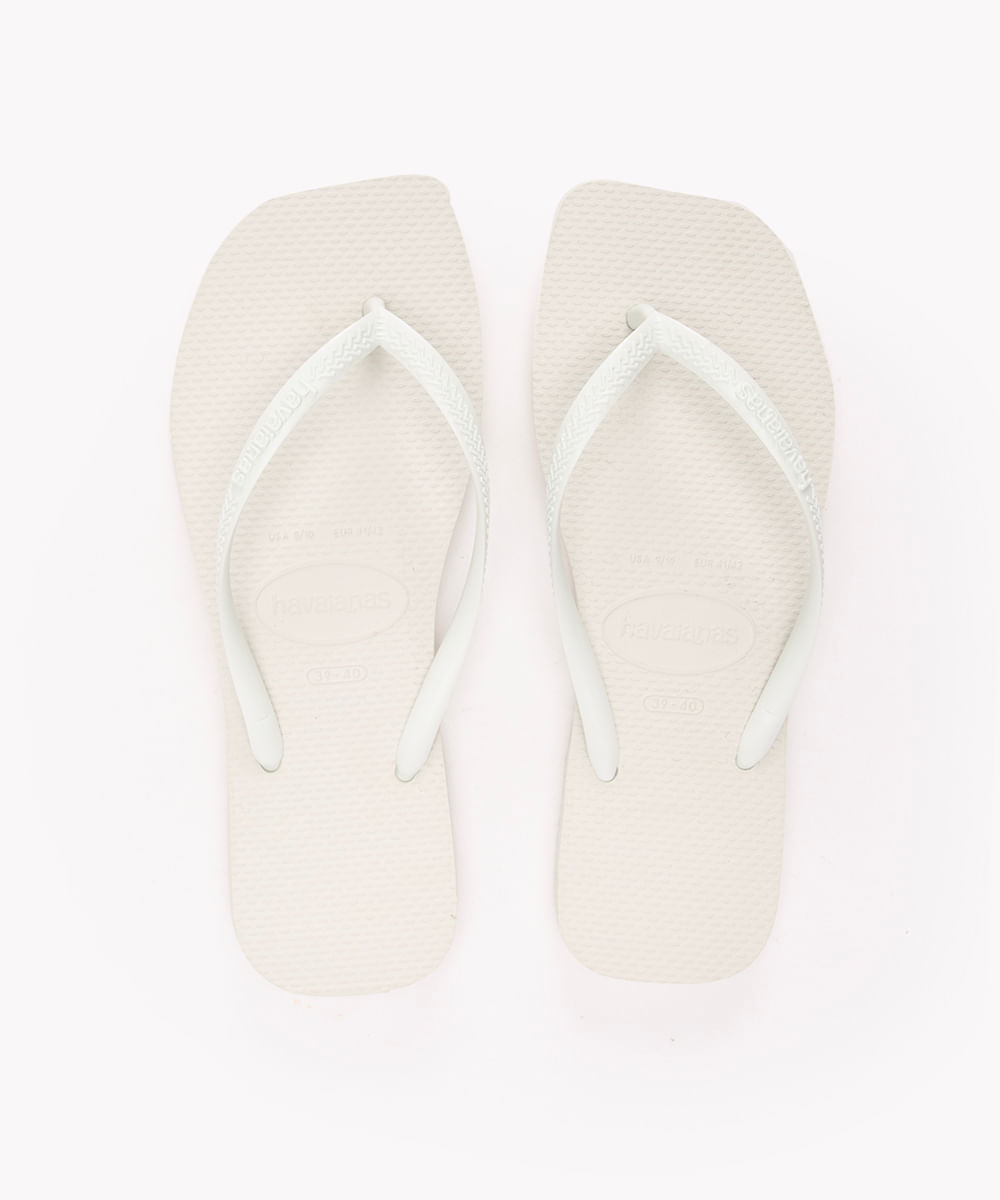 chinelo havaianas slim square branco