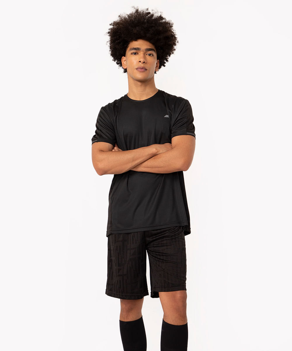 short jacquard esportivo ace preto