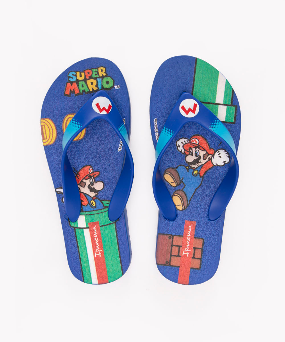 chinelo infantil mario bros ipanema azul