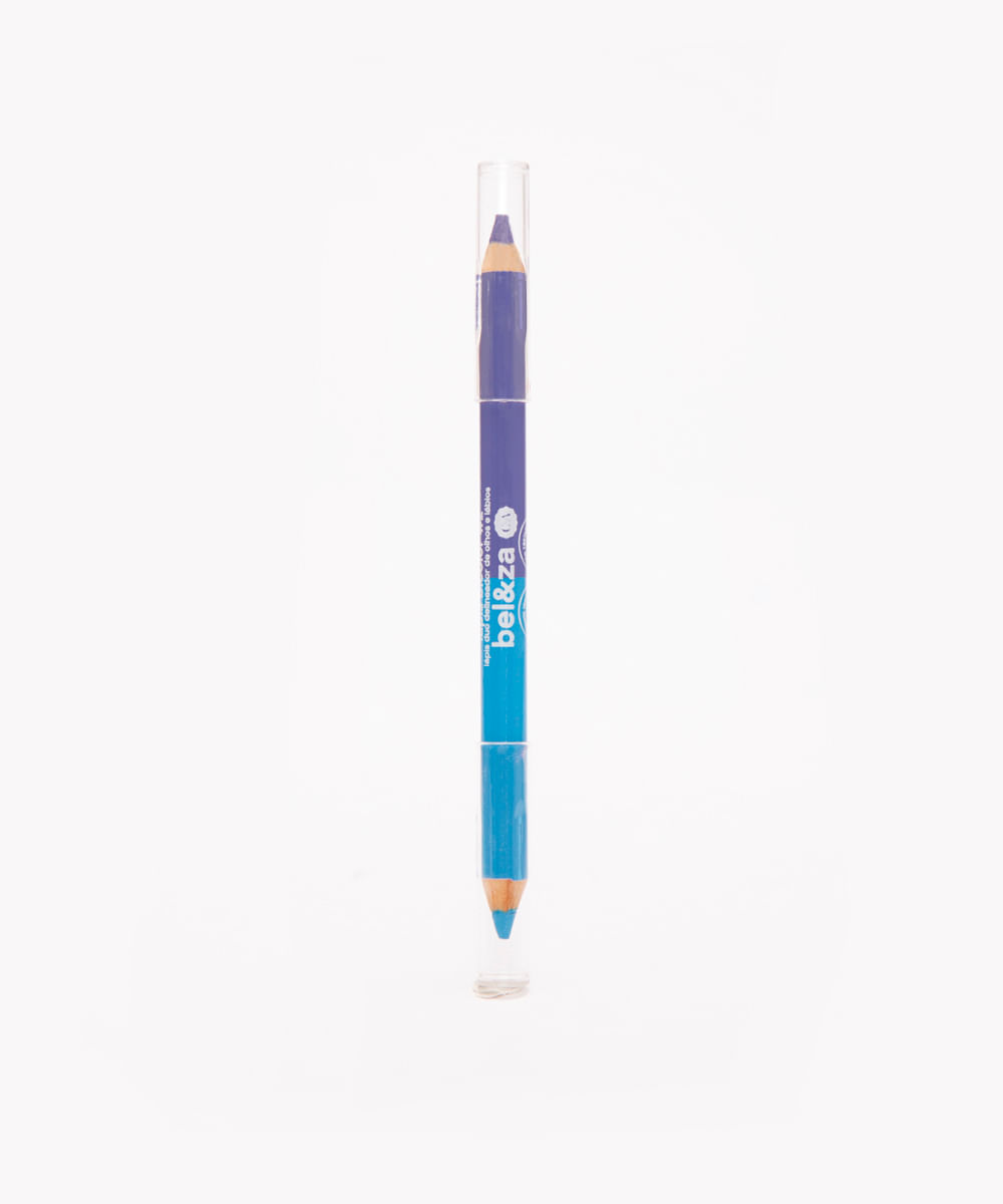 lápis bicolor delineador de olhos e lábios color block beleza cea roxo e azul
