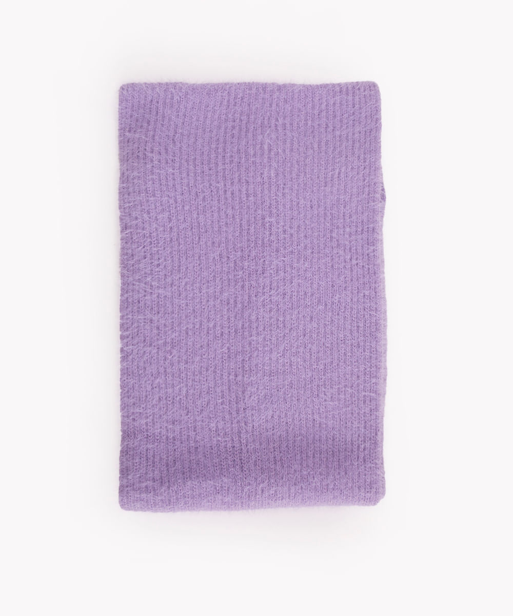 cachecol de tricot pelinhos lilás