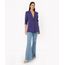 calça flare jeans recortes cintura alta sawary azul claro