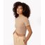 blusa básica baby look bege claro